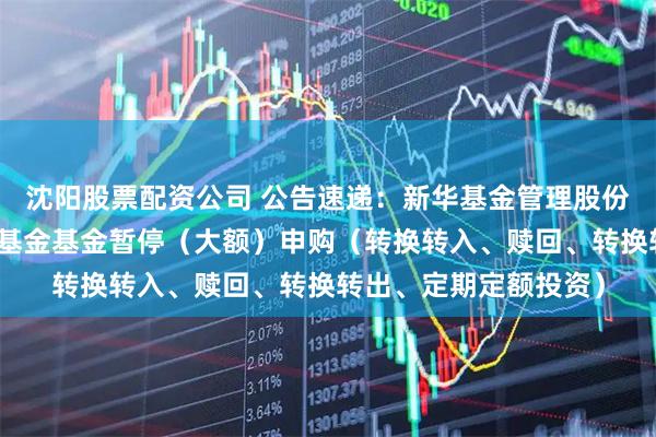 沈阳股票配资公司 公告速递：新华基金管理股份有限公司新华利率债基金基金暂停（大额）申购（转换转入、赎回、转换转出、定期定额投资）