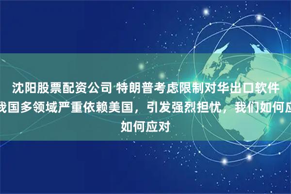 沈阳股票配资公司 特朗普考虑限制对华出口软件：我国多领域严重依赖美国，引发强烈担忧，我们如何应对