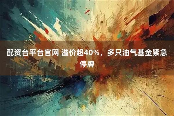 配资台平台官网 溢价超40%，多只油气基金紧急停牌